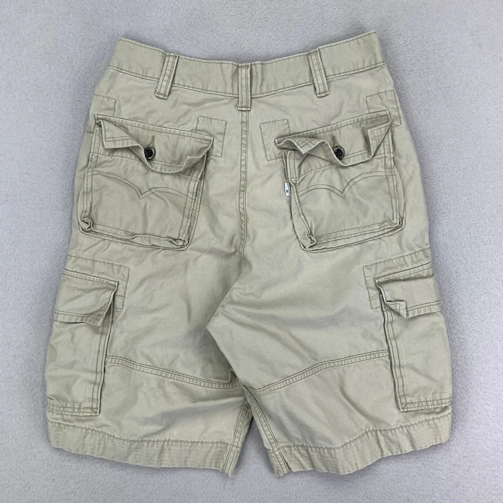 Vintage Levi's Cargo Shorts Mens 30‎ Khaki Baggy Y2K Skater Grunge Heavy Thick